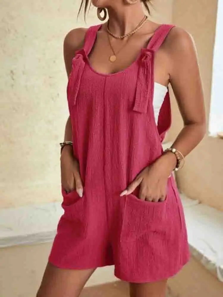 Tie Knot Strap Jumpsuits with Pockets | Serene