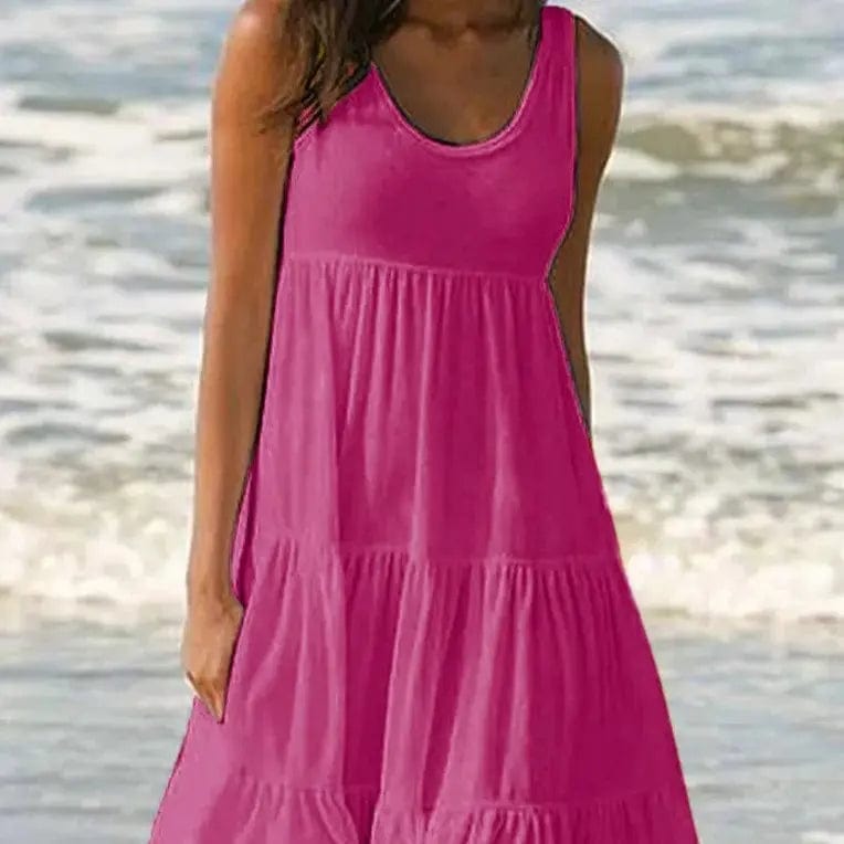 Sleeveless Ruffles Loose Beach Dress Women - Chicy Boutique