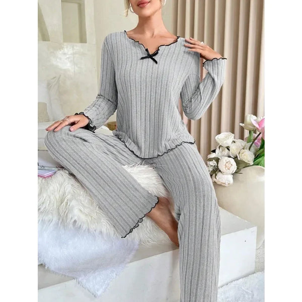 Women's Ribbed Autumn & Winter Pajama Set | CozyRib