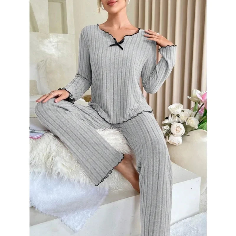 Women's Ribbed Autumn & Winter Pajama Set | CozyRib