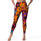 Retro Flower Leggings High Waist with pockets | LuxeLine