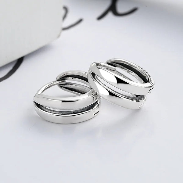 925 Silver Double Hoop Earrings for Women | Hoopla