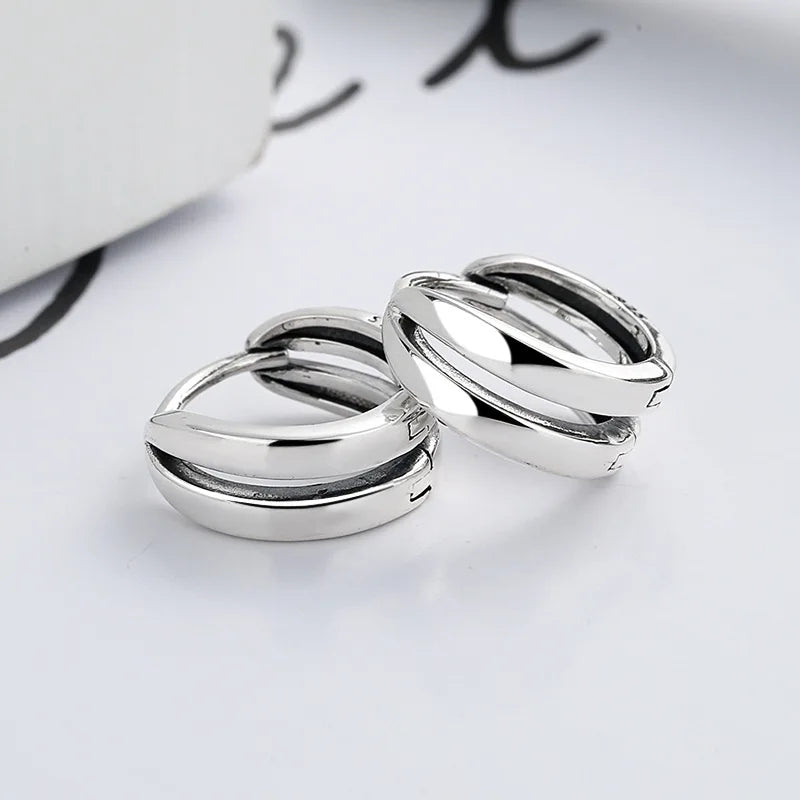 925 Silver Double Hoop Earrings for Women | Hoopla