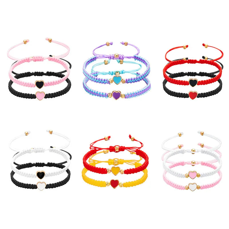 Set of 2 Colorful Heart Bracelets | Lulu