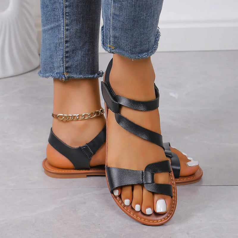 Open Toe Flat Sandals | Helena