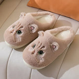 Fluffy Cat Slippers, Cozy Winter Plush Slides | Fluffcat