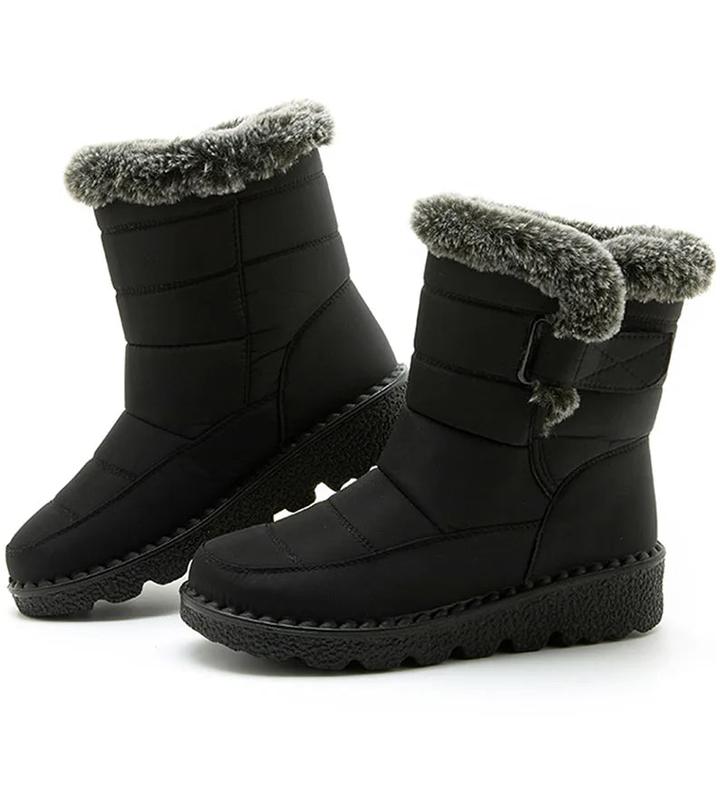 Winter Boots Waterproof, Fur-Lined, Ankle Low Heels | FrostGuard