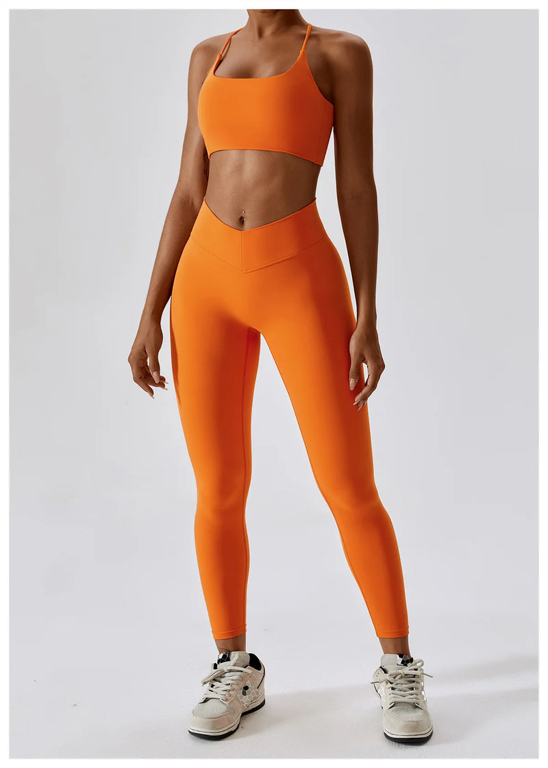 Back Bra High Waist Leggings Suit | Siren