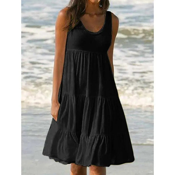 Sleeveless Ruffles Loose Beach Dress Women - Chicy Boutique