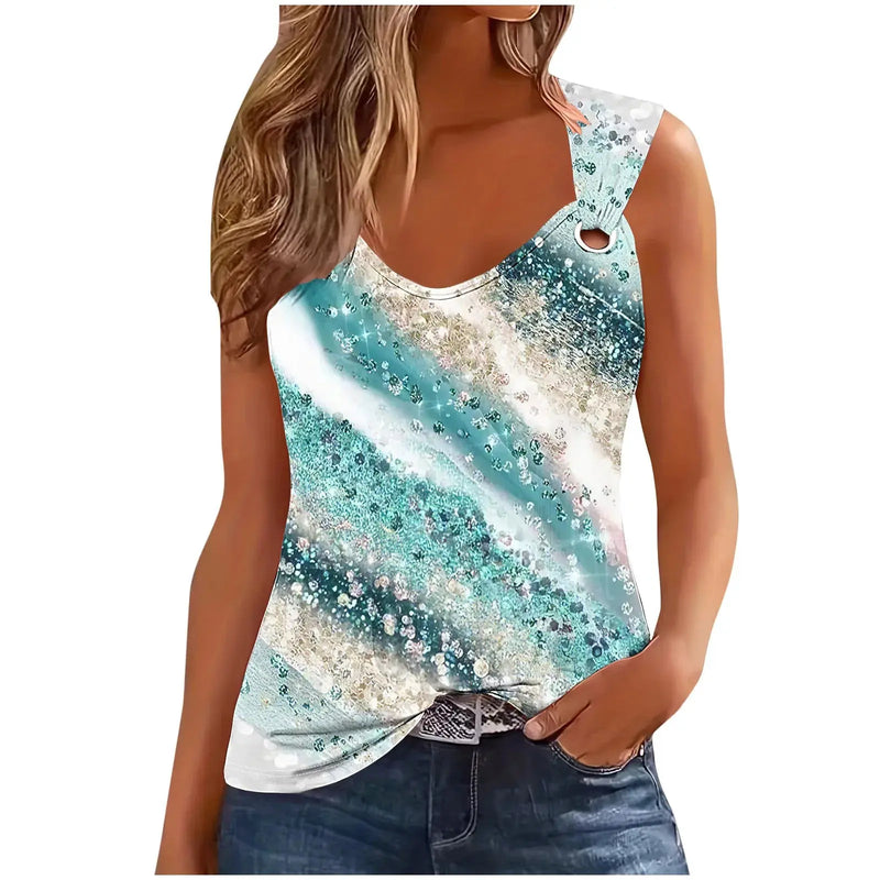 Neck Split Sleeve Women's Tank Top - Chicy Boutique