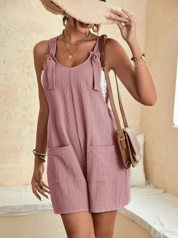 Tie Knot Strap Jumpsuits with Pockets | Serene