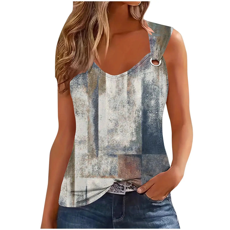 Neck Split Sleeve Women's Tank Top - Chicy Boutique