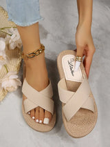 Straw Flat Slippers | Hemp