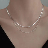 Silver Double Layer Snake Chain - Chicy Boutique