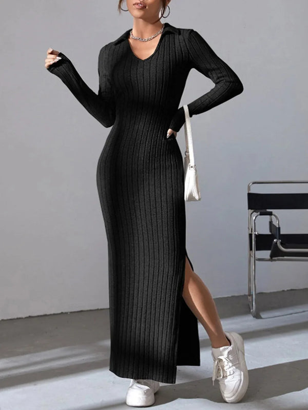 Chic Ribbed Knit Bodycon Dress | Ribella