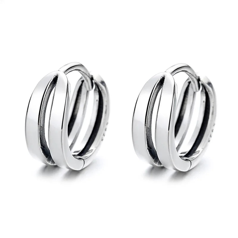 925 Silver Double Hoop Earrings for Women | Hoopla