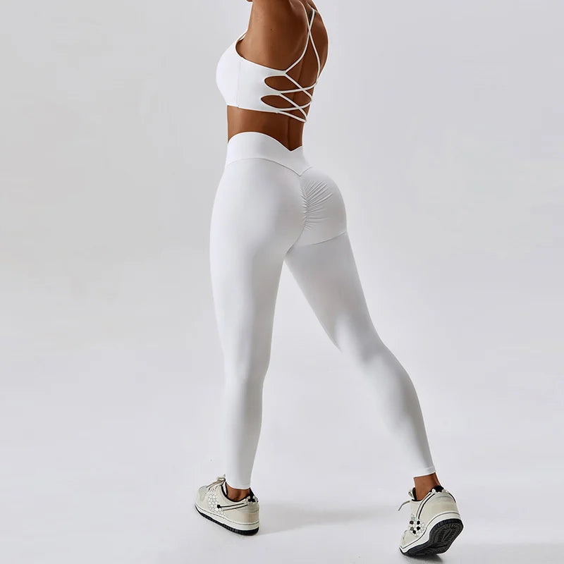 Back Bra High Waist Leggings Suit | Siren