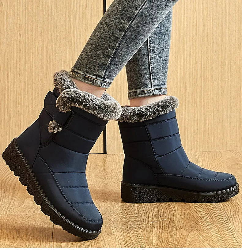 Winter Boots Waterproof, Fur-Lined, Ankle Low Heels | FrostGuard