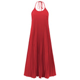 Pleated Suspender Long Dress | Sharokh