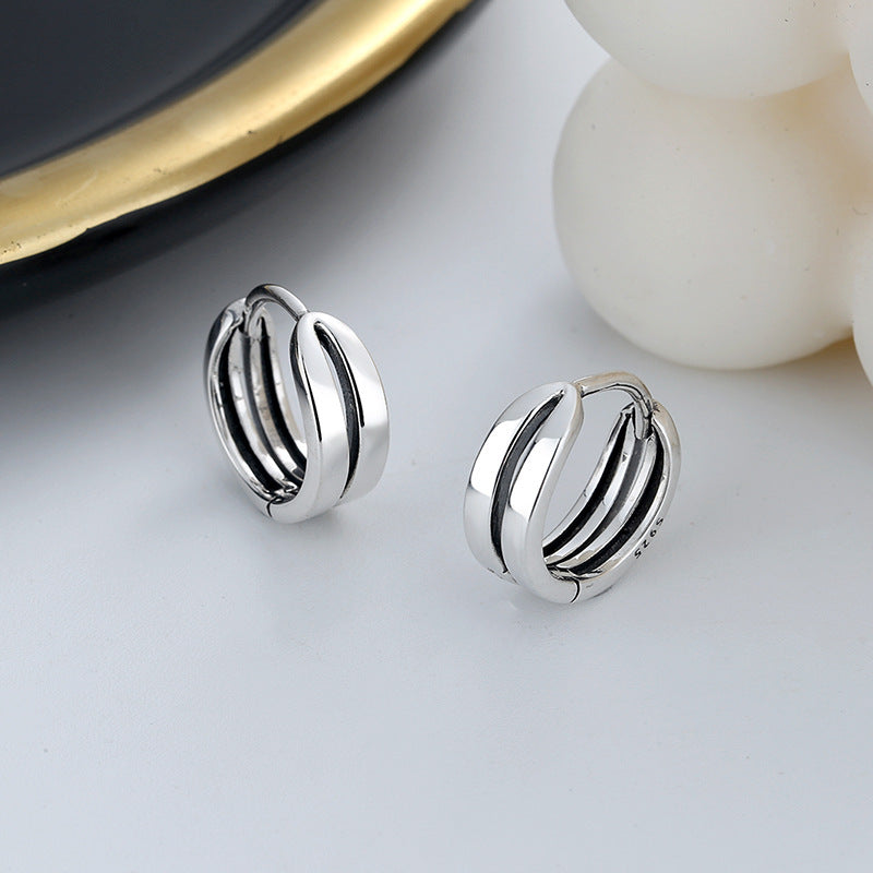 Hollow Ear Buckle Cold Wind Design Earrings