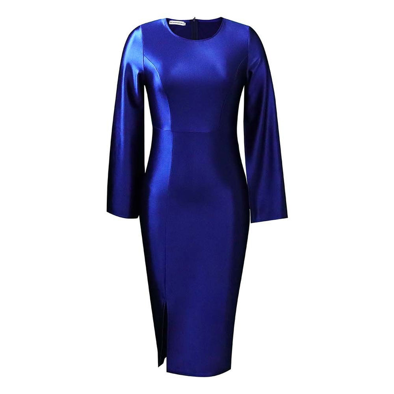 Solid Color Ladies Fashion Elegant Cape Dress - Chicy Boutique