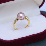 White Perfect Circle Pearl Silver Ring | Svetlana